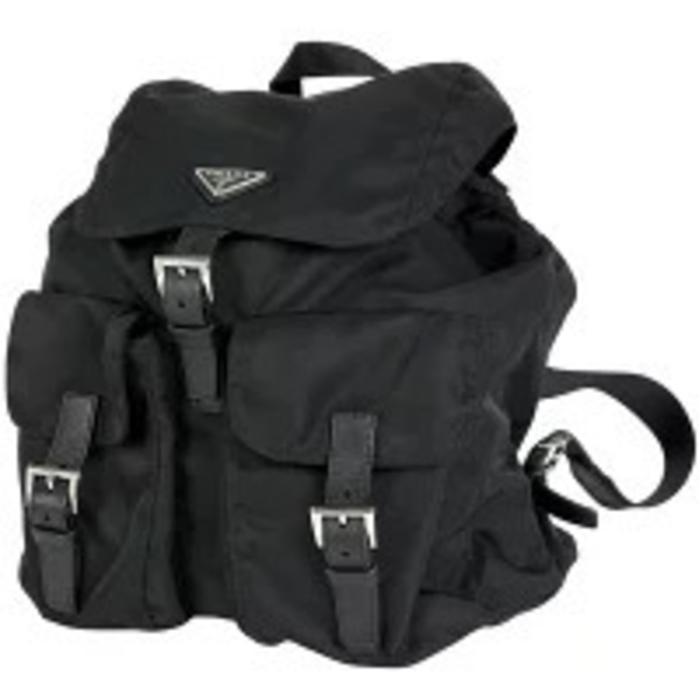 Prada Plate Backpack Rucksack Daypack Rucksack Nero Black - Picture 1 of 7
